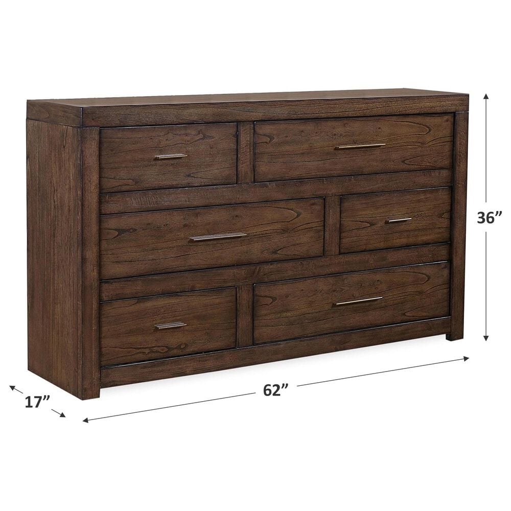 Riva Ridge Modern Loft 6-Drawer Dresser Only in Brownstone, , large