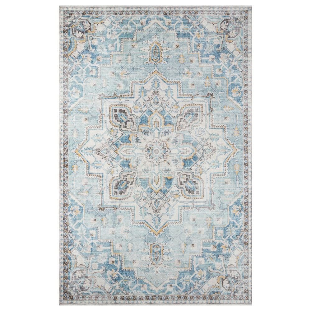 Momeni Afshar 2" x 3" Light Blue Area Rug, , large