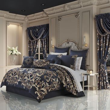J. Queen New York Caruso 4-Piece Queen Comforter Set in Royal Blue, , large