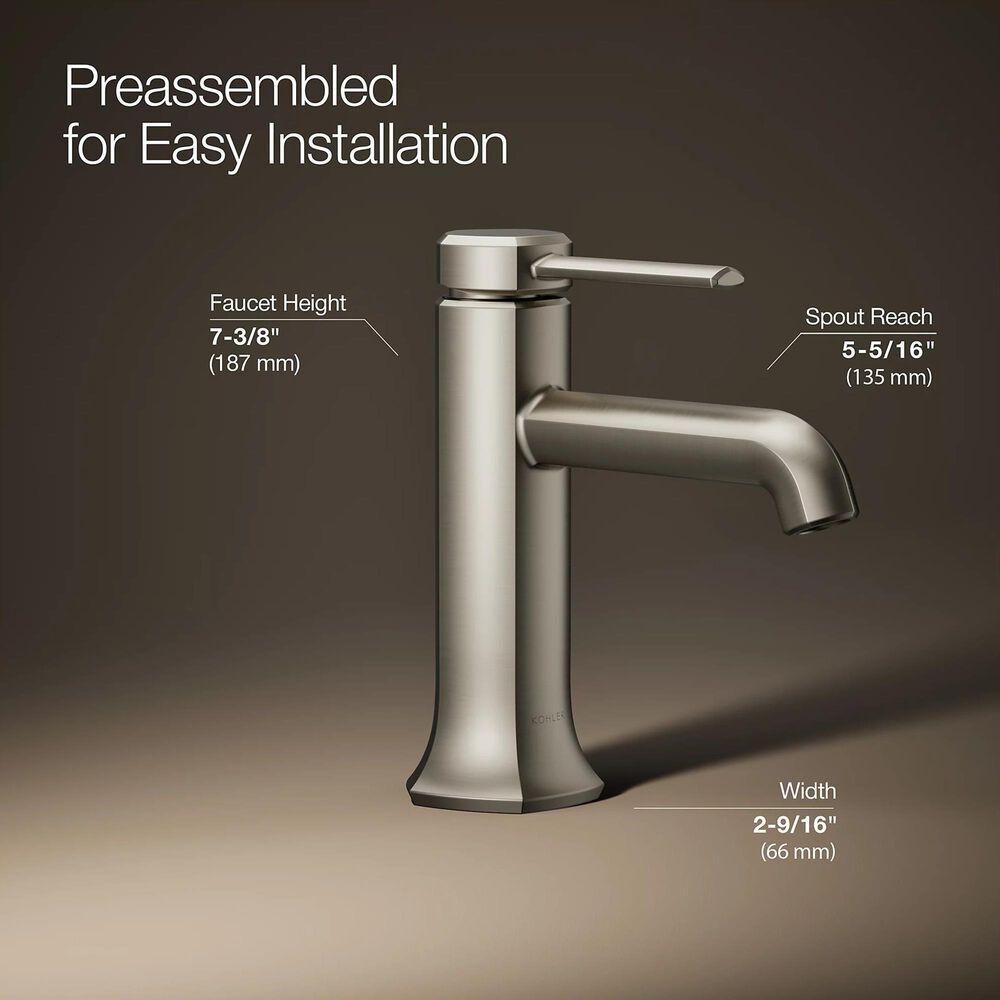 Kohler Occasion Single-Handle Bathroom Sink Faucet in Vibrant Brushed Nickel, , large