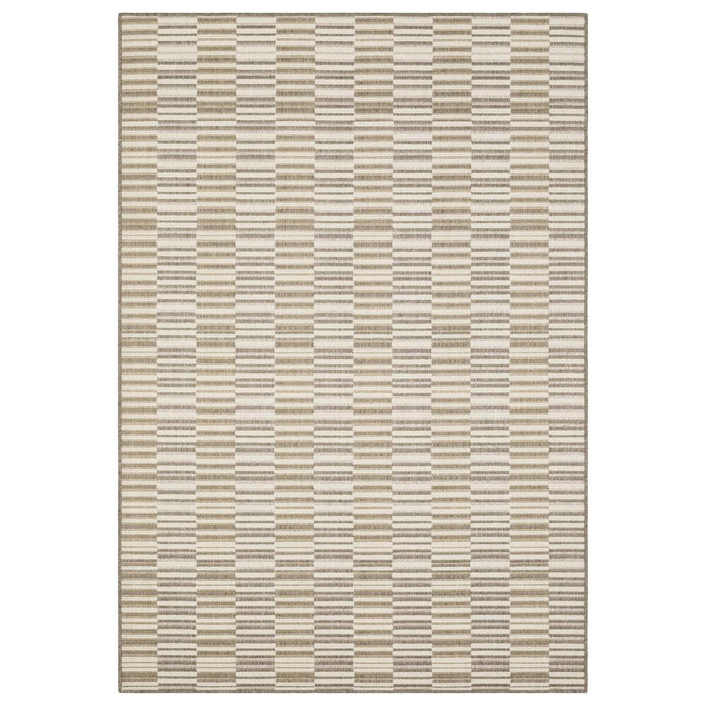 ROW by Oriental Weavers Zarina ZAR10 Beige and Ivory 3"3" x 5" Indoor/Outdoor Area Rug, , large