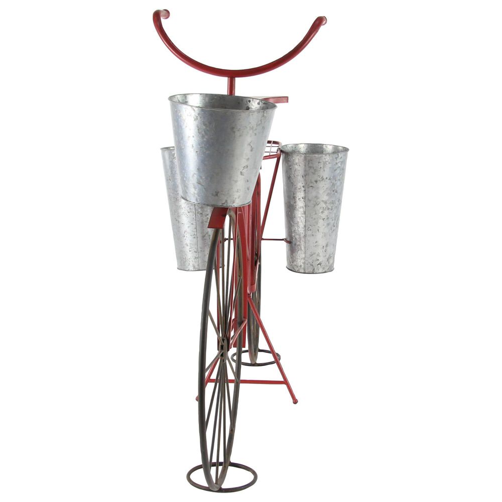 Maple and Jade Vintage Plantstand in Red and Silver, , large