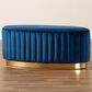 Baxton Studio Kirana Ottoman in Navy Blue and Gold, , large