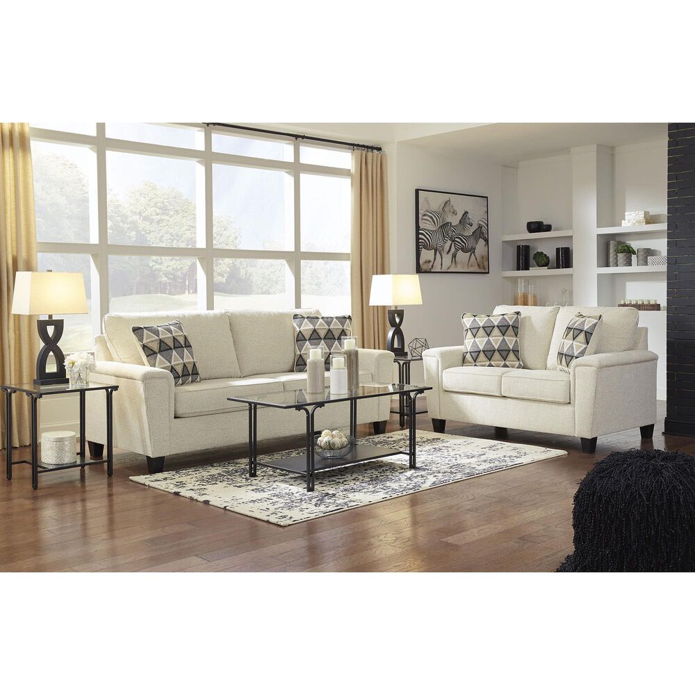 Ashley Abinger Stationary Sofa and Loveseat Set in Natural, , large