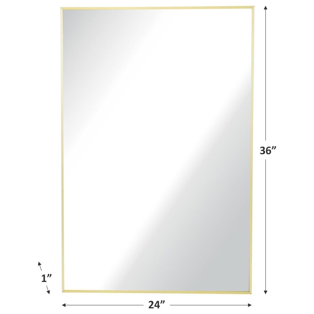 Garber Collection Rectangular Metal Wall Mirror in Brass, , large