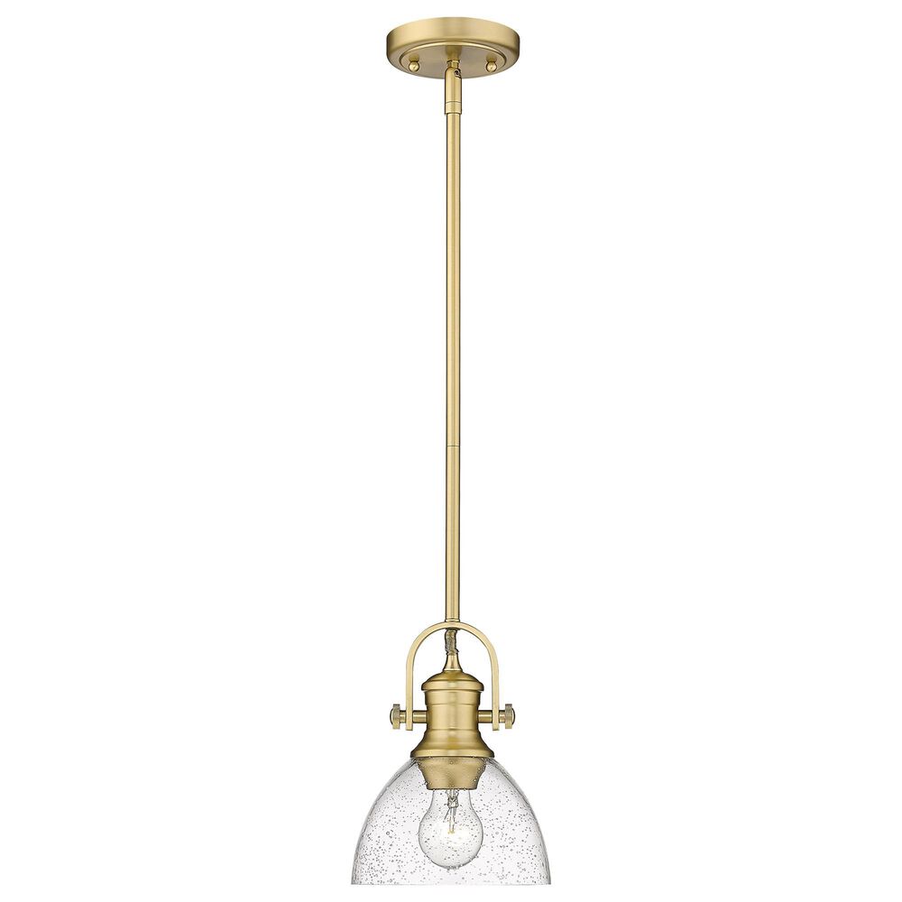 Golden Lighting Hines Mini Pendant Light with Seeded Glass in Brushed Champagne Bronze, , large