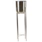 Maple and Jade Dome Indoor/Outdoor Planter with Removable Stand in Polished Silver (Set of 2), , large