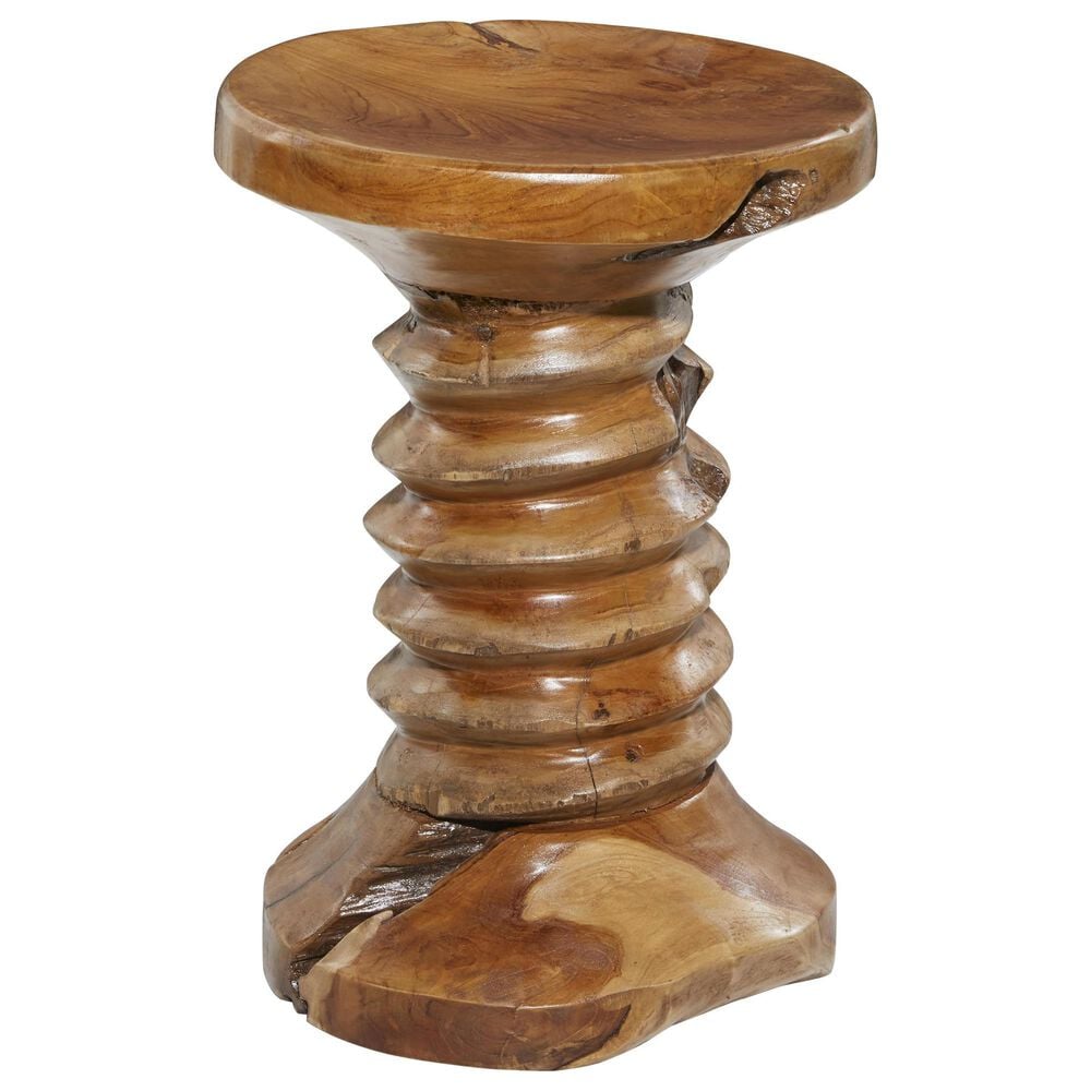 Maple and Jade Handmade Live Edge Accent End Table in Brown, , large