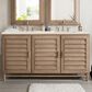 James Martin Vanities Portland 60" Double Bathroom Vanity in Whitewashed Walnut with 3 cm Eternal Marfil Quartz Top and Rectangular Sinks, , large