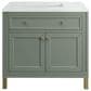 James Martin Vanities Chicago 36" Single Bathroom Vanity in Smokey Celadon with 3 cm Ethereal Noctis Quartz Top and Rectangular Sink, , large