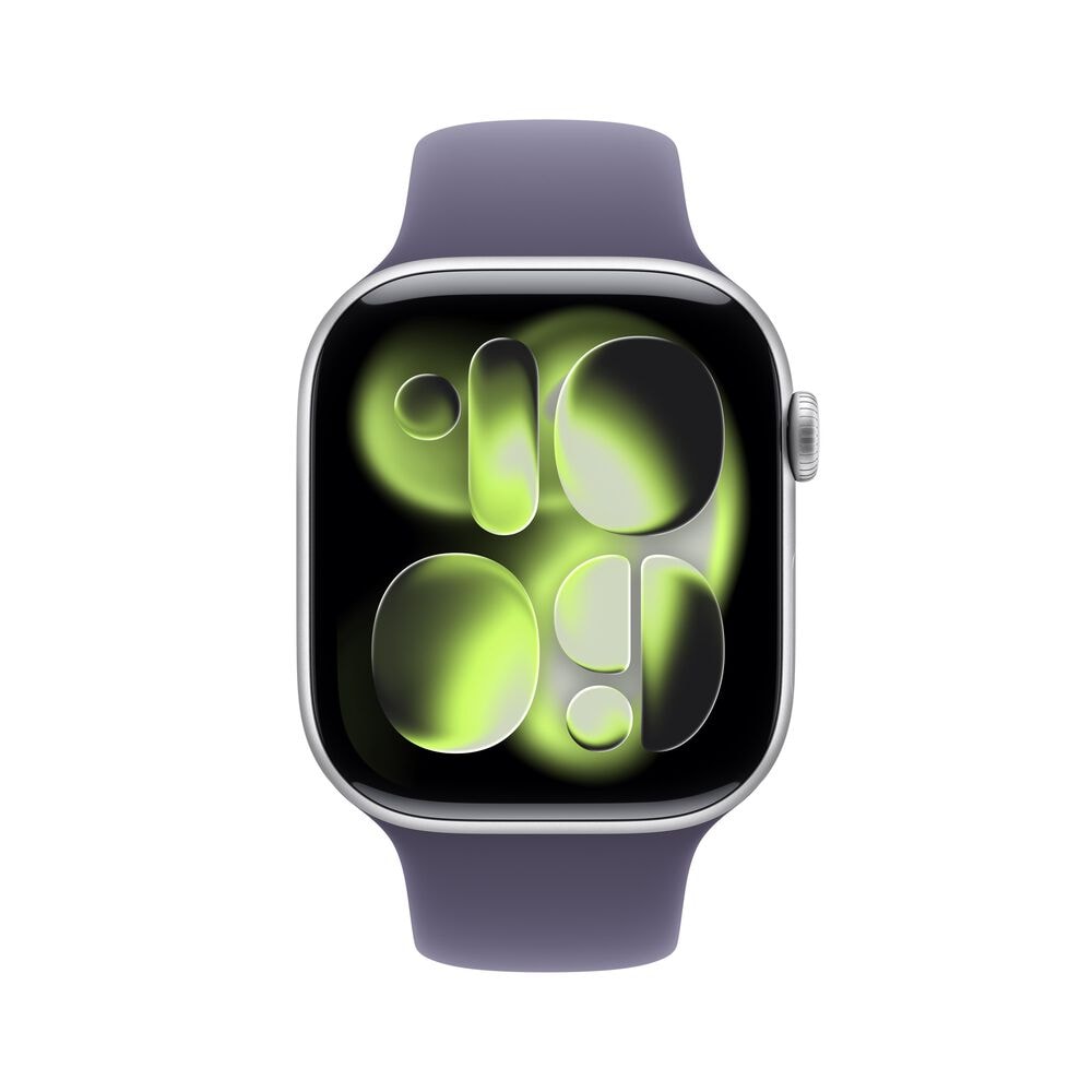 Apple Watch Series 11 &#40;GPS+Cellular&#41; 46mm Aluminum Case with Purple Fog Sport Band - M/L - Silver - &#40;2025&#41;, , large