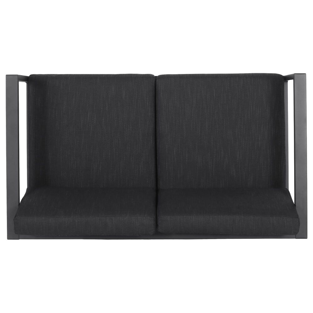 Hearth and Haven Navan 4-Piece Patio Conversation Set with Black Cushion in Dark Gray, , large