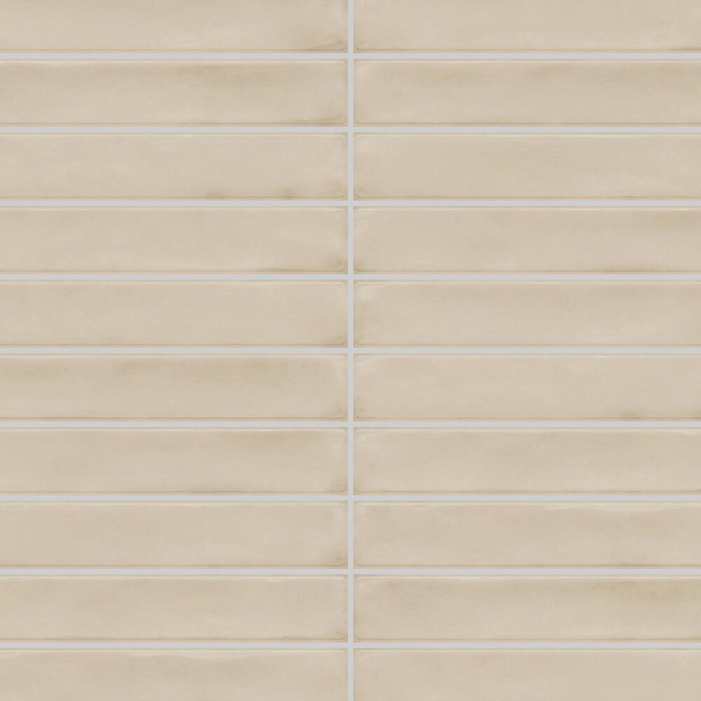 Dal-Tile Artcrafted Dune 1&quot; x 6&quot; Straight Joint on 11.5&quot; x 9.75&quot; Glazed Ceramic Mosaic Sheet, , large