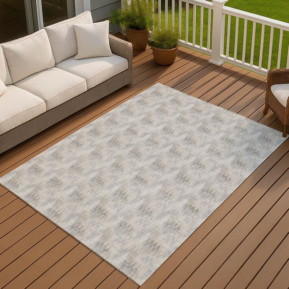 Dalyn Rug Company Soft Essentials Chevron Silver 5' x 7'6" Area Rug, , large
