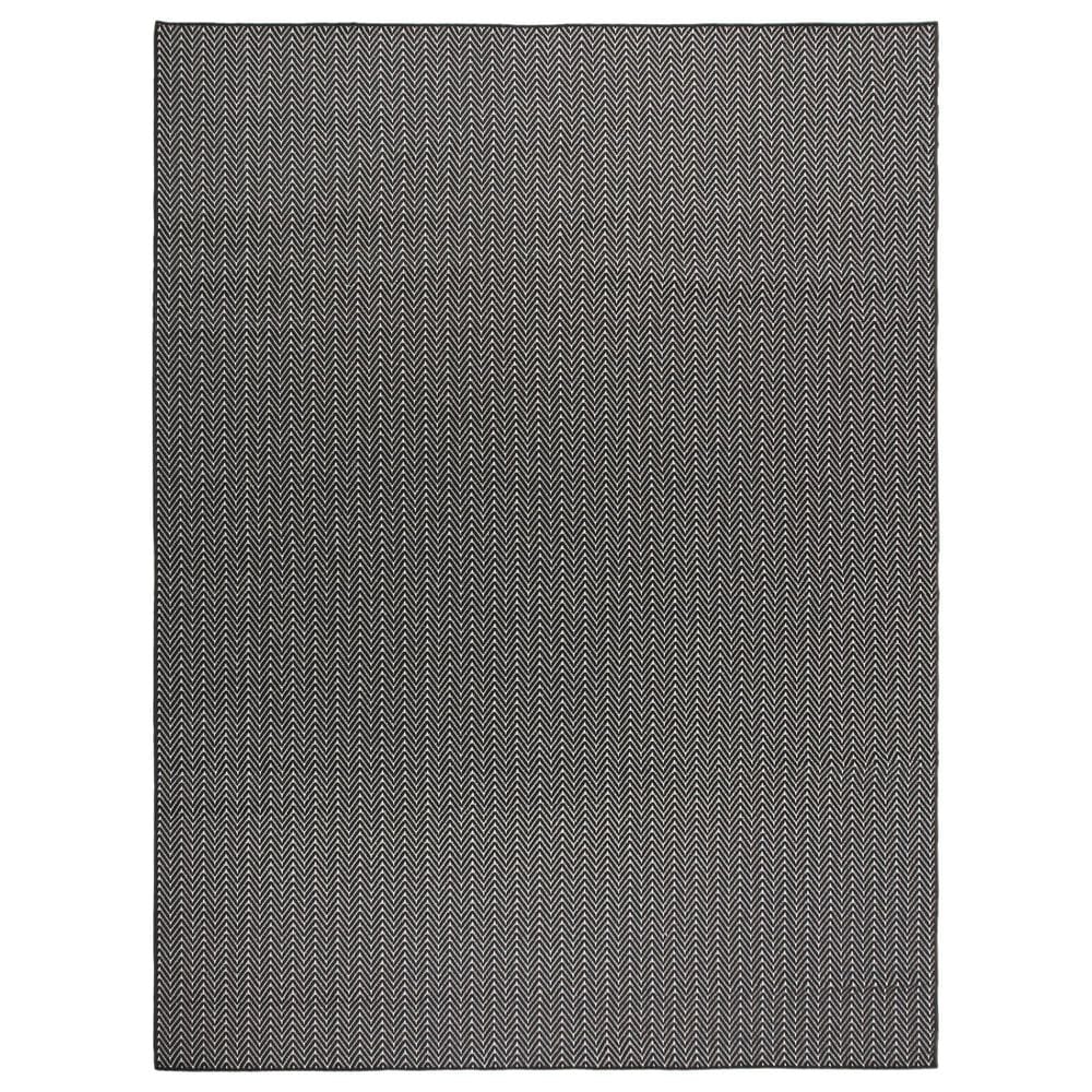 Nourison Horizon HOZ02 Black 10" x 14" Indoor/Outdoor Area Rug, , large