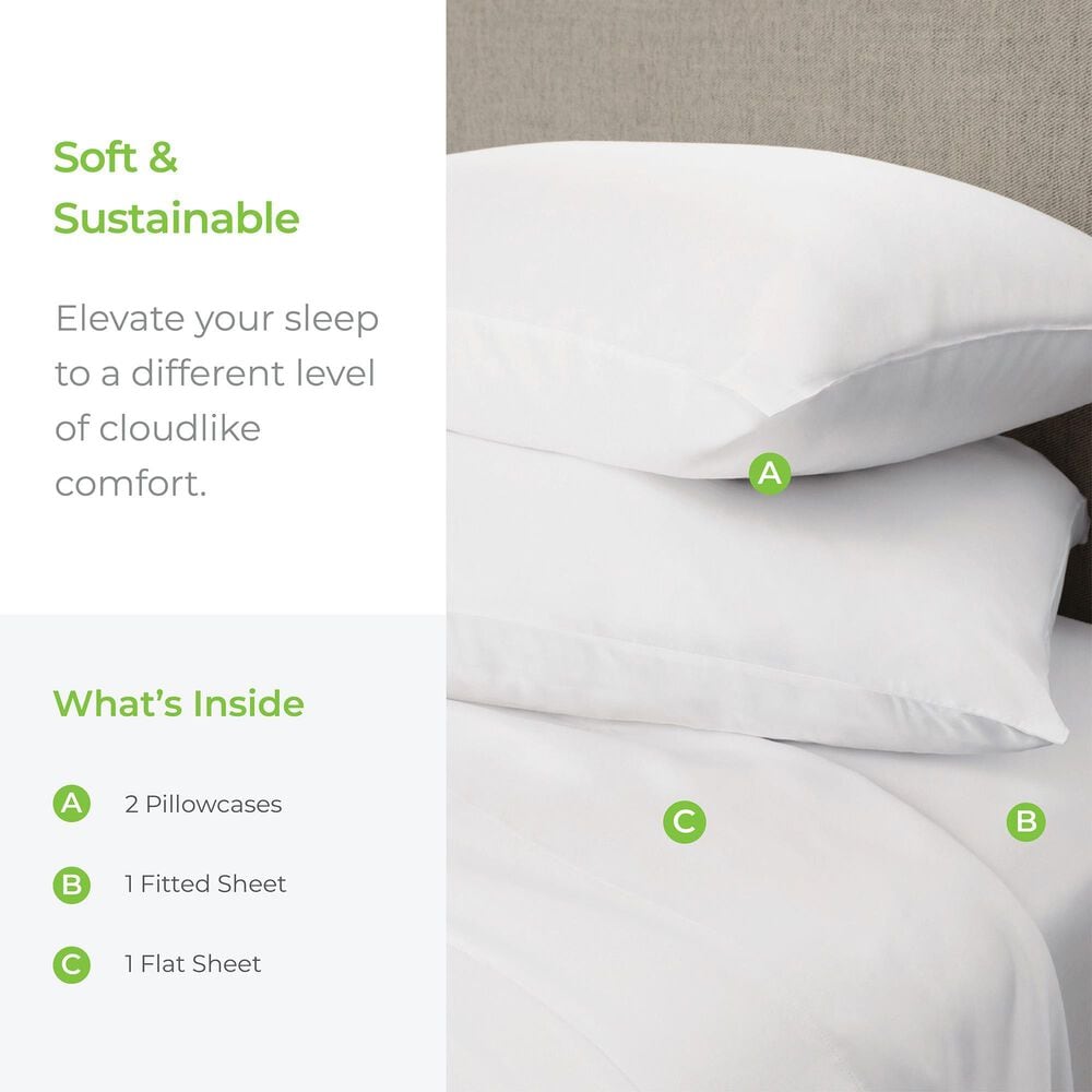 Cariloha Aloha Soft 4-Piece King Sheet Set in White, , large