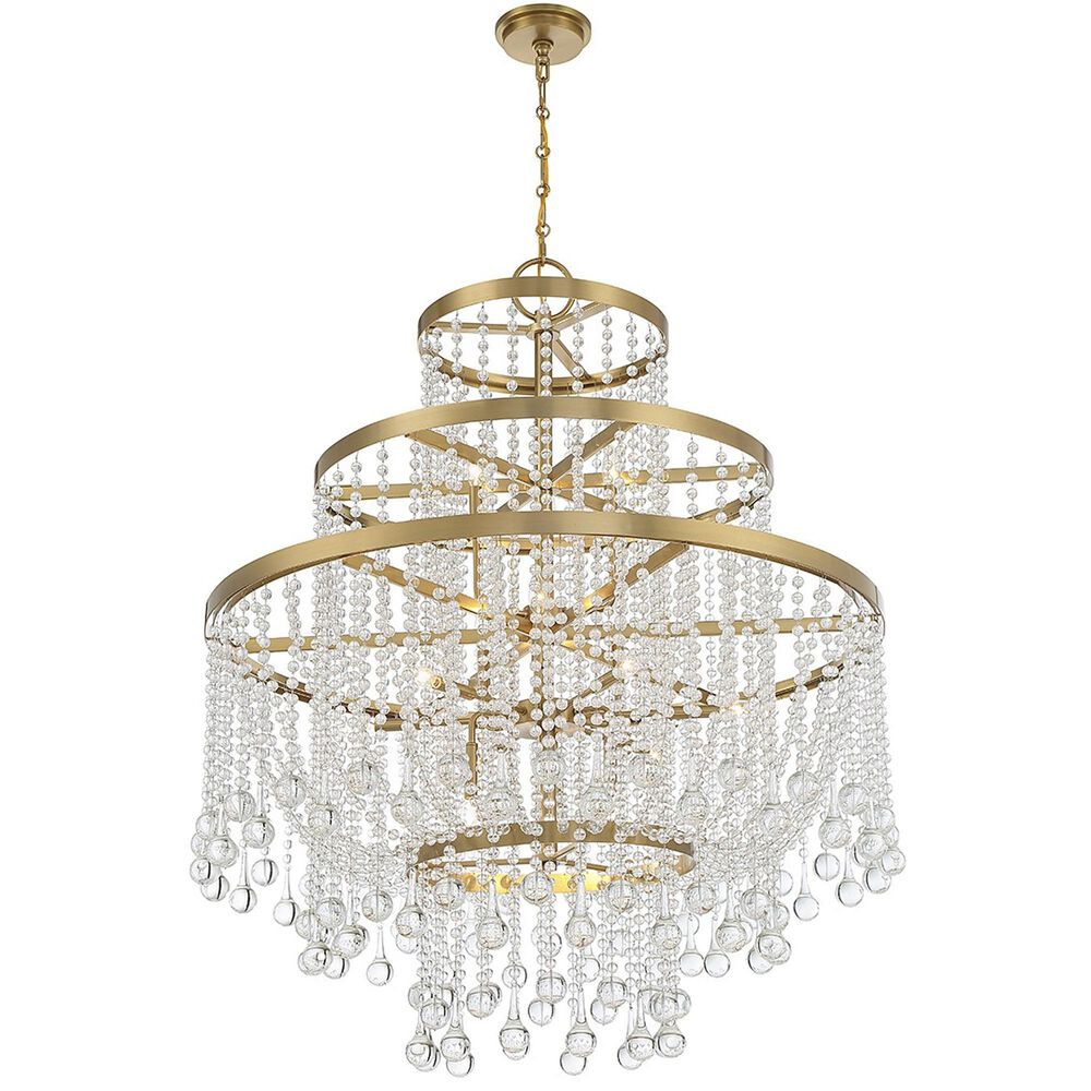 Savoy House Luna 15 Light Chandelier in Warm Brass, , large
