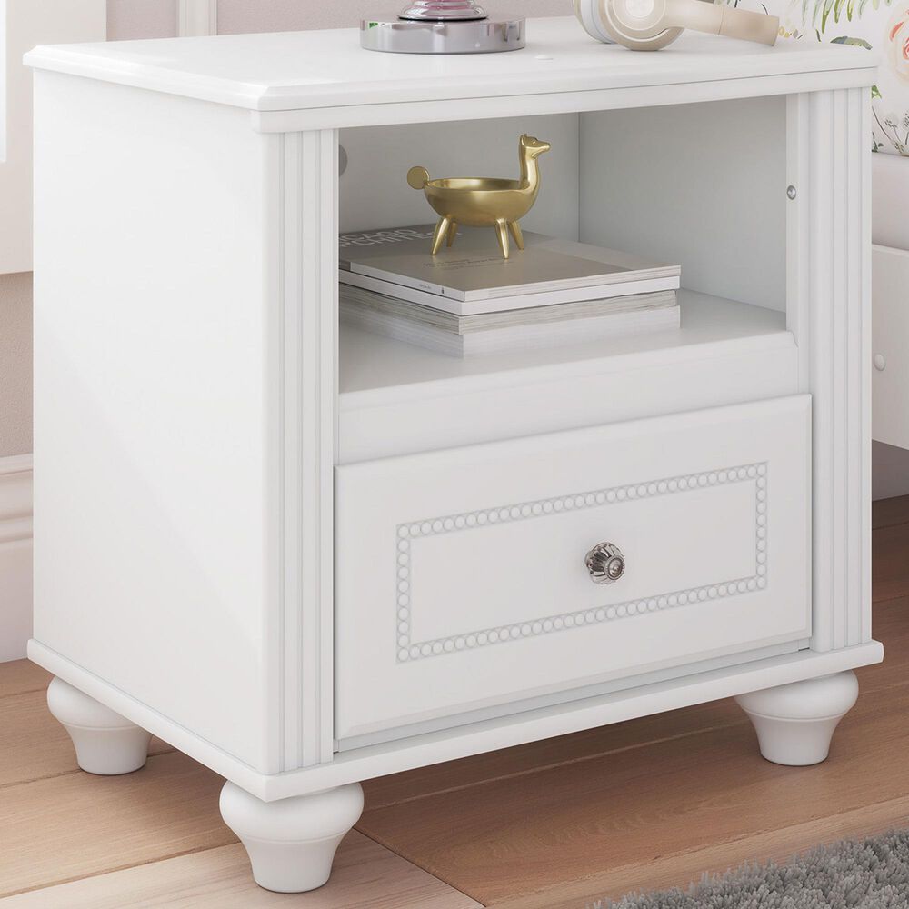 Ashley Kozlani 1-Drawer Nightstand in White, , large