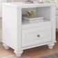 Ashley Kozlani 1-Drawer Nightstand in White, , large