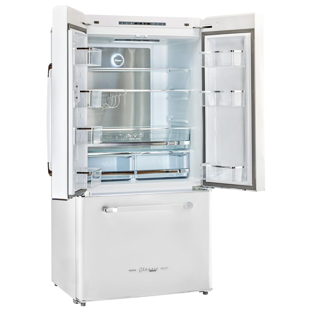 Unique Appliances Classic Retro 21.4 Cu. Ft Frost Free Counter Depth French Door Refrigerator in Marshmallow White, , large