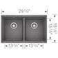 Blanco Precis 30" Equal Double Bowl Kitchen Sink in Cinder, , large