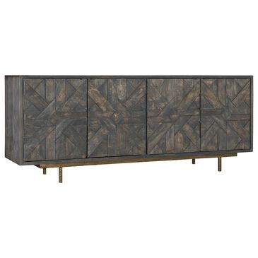 Hooker Furniture Commerce and Market Layers 80" Entertainment Console in Natural Brass and Antique Brass, , large