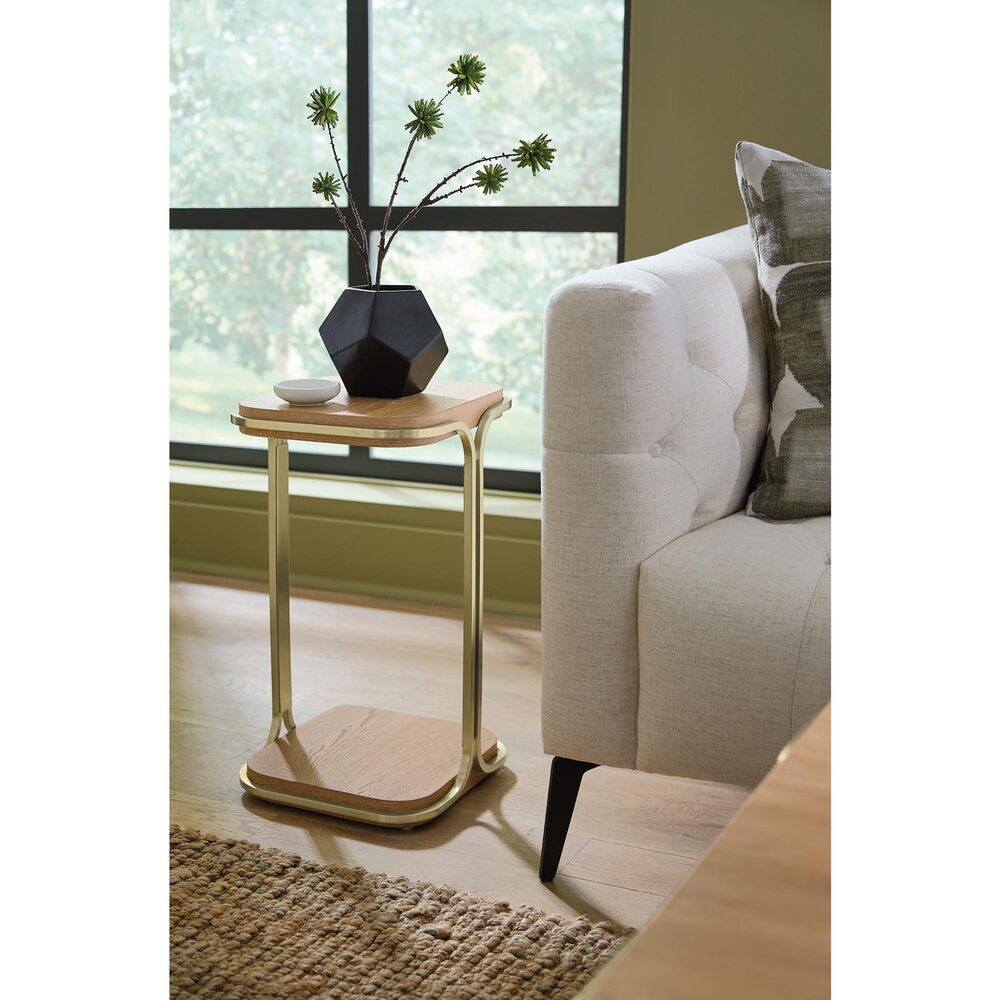 Hooker Furniture Banyon Bay Accent Table in Desert Oak and Brushed Brass, , large
