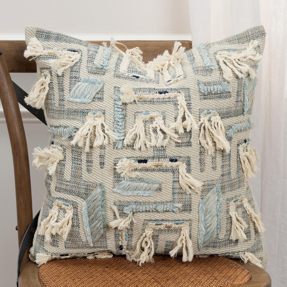 Rizzy Home Abstract 20&quot; Down Filled Pillow in Gray, , large