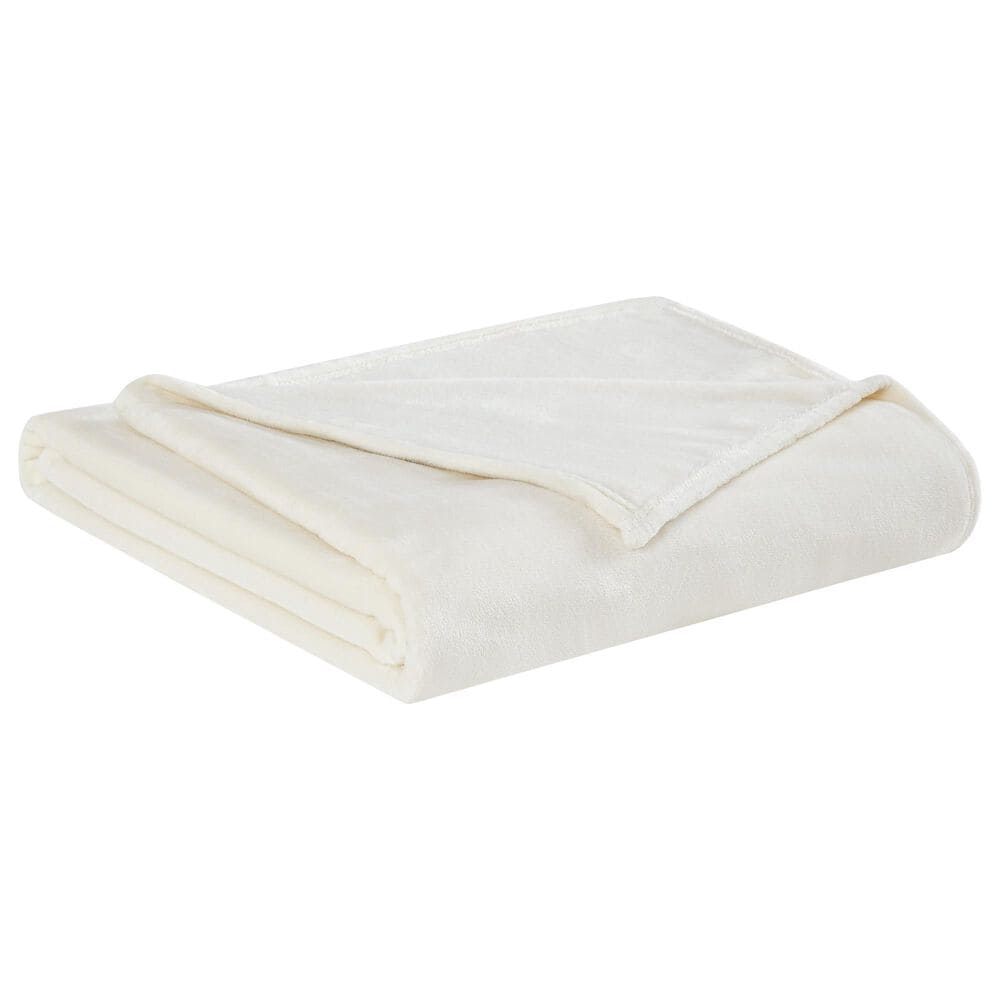 Pem America Truly Soft Velvet Plush King Blanket in Ivory, , large