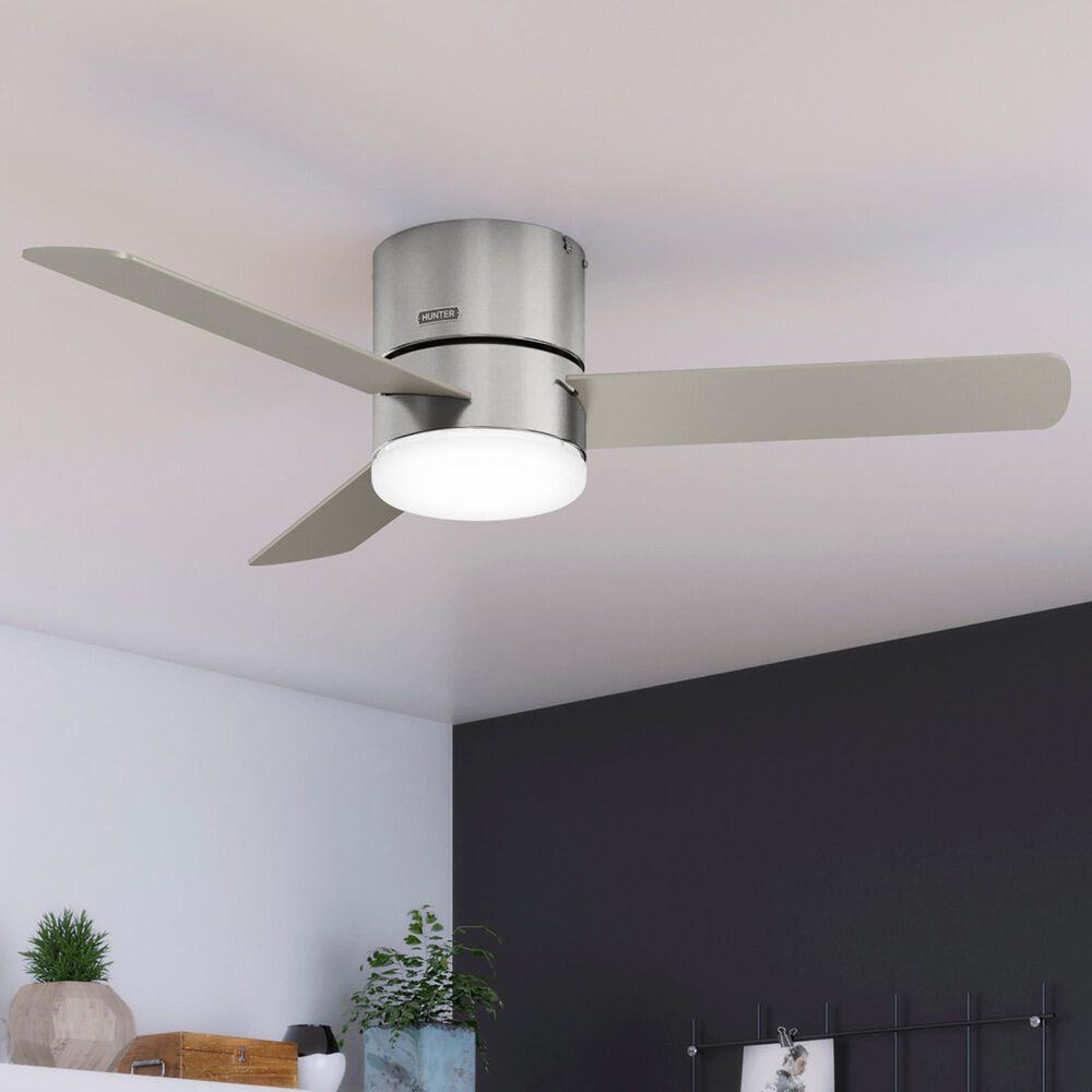Hunter Minimus 52&quot; Ceiling Fan with LED Lights in Brushed Nickel, , large