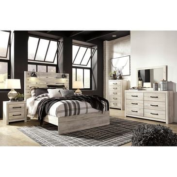 Ashley Cambeck 4 Piece Queen Bed Set in Whitewash with Lighting, , large