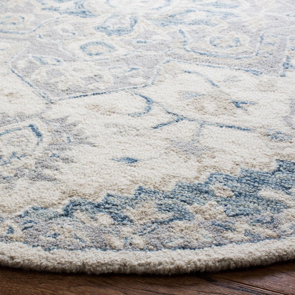 Safavieh Micro-Loop 7&#39; Round Ivory and Navy Area Rug, , large