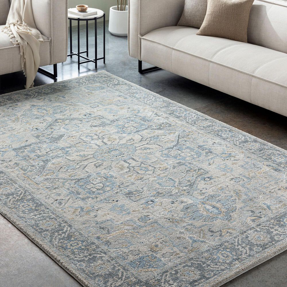 Surya Avellino 10&#39; x 14&#39; Light Beige, Gray, Pale Blue, Deep Teal, Denim, Tan and Light Olive Area Rug, , large