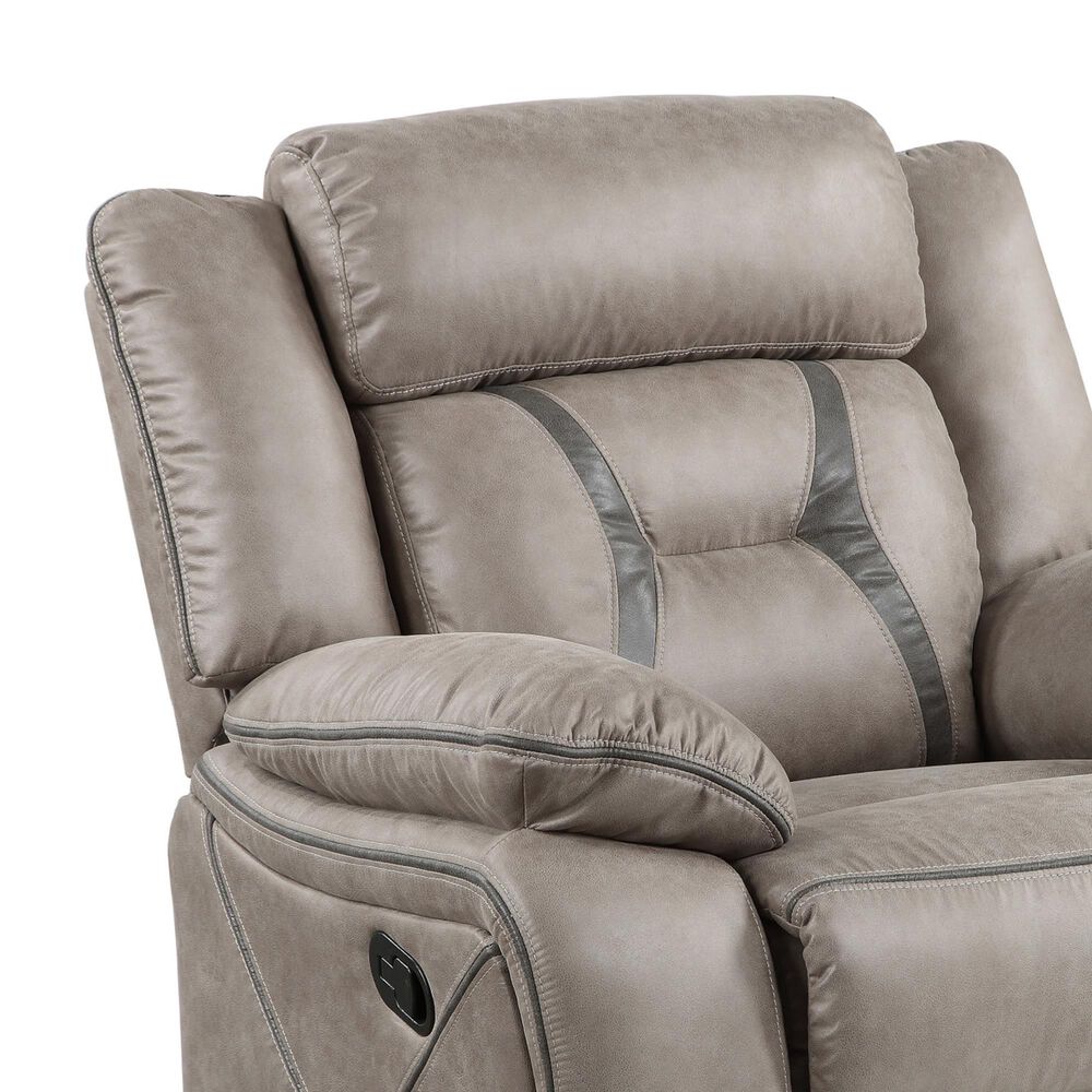 Steve Silver Tyson Manual Glider Recliner in Grey, , large