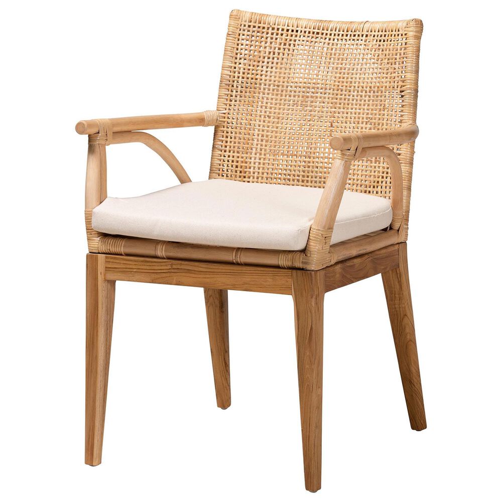 Baxton Studio Storsel Arm Chair in Natural Brown, , large
