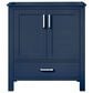 Lexora Home Jacques 30" Single Bathroom Vanity in Navy Blue with 2 cm White Quartz Top and Rectangular Sink, , large