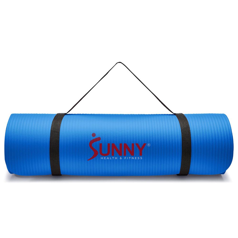 Sunny Health & Fitness Premium 0.5" Extra Thick Exercise Yoga Mat in Blue, , large