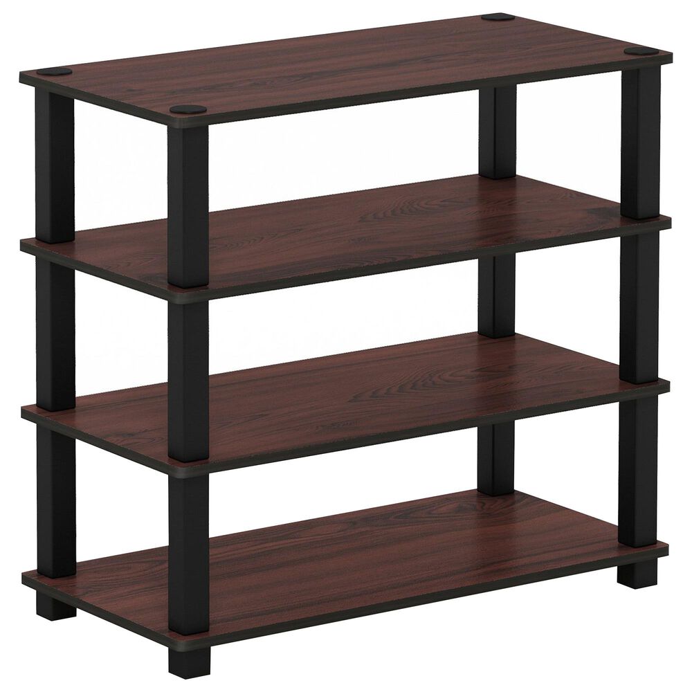 Noviland 4-Tier Shoe Rack in Dark Cherry and Black, , large