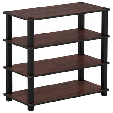 Noviland 4-Tier Shoe Rack in Dark Cherry and Black, , large