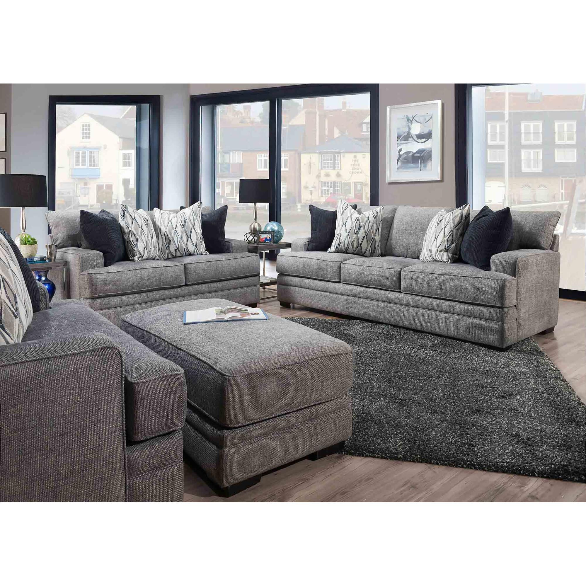 Moore Furniture Juno Stationary Sofa in Crosby Denim