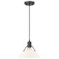 Golden Lighting Orwell 1-Light Medium Pendant with Opal Glass Shade in Matte Black, , large