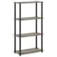 HOMLUX Turn-N-Tube 4-Tier Multipurpose Shelf Display Rack in French Oak Grey and Black, , large