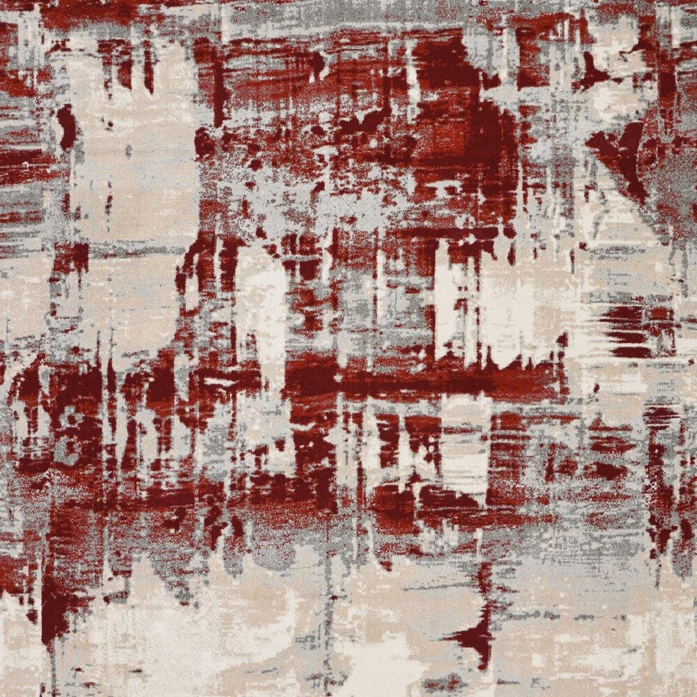 Nourison Maxell MAE14 9&#39;3&quot; x 12&#39;9&quot; Ivory and Red Area Rug, , large