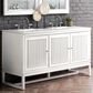 James Martin Vanities Athens 60" Single Bathroom Vanity in Glossy White with 3 cm White Zeus Quartz Top and Rectangular Sink, , large