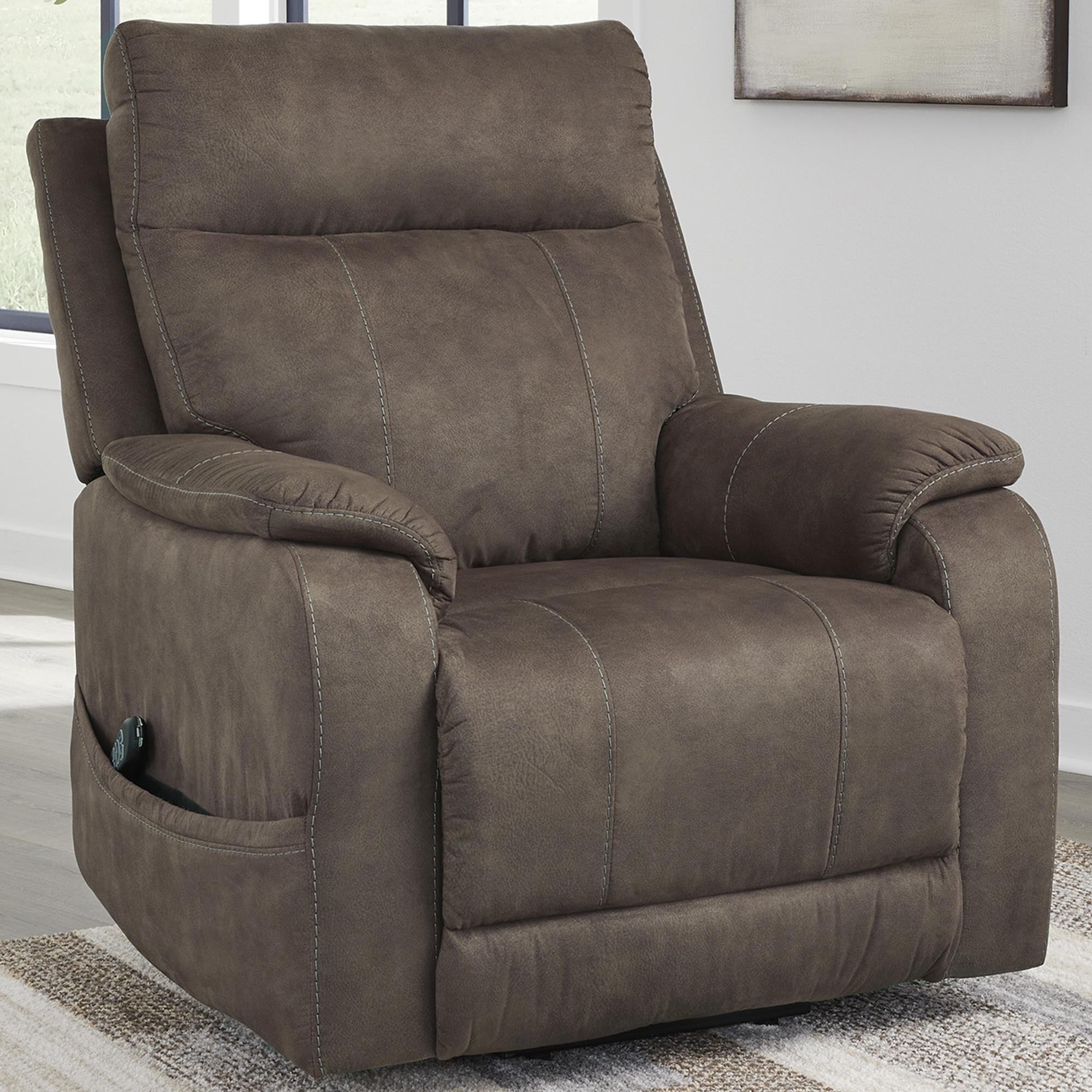 Ashley Crestmeade Power Lift Recliner in Espresso