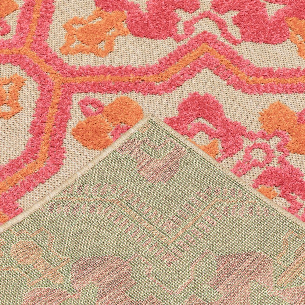 Oriental Weavers Cayman Sand and Pink 3'10" x 5'5" Indoor/Outdoor Area Rug, , large