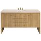 James Martin Vanities Hudson 60" Single Bathroom Vanity in Light Natural Oak with 3 cm Eternal Marfil Quartz Top and Rectangular Sink, , large