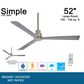 Minka-Aire Simple 52" Indoor/Outdoor Ceiling Fan in Brushed Nickel Wet, , large