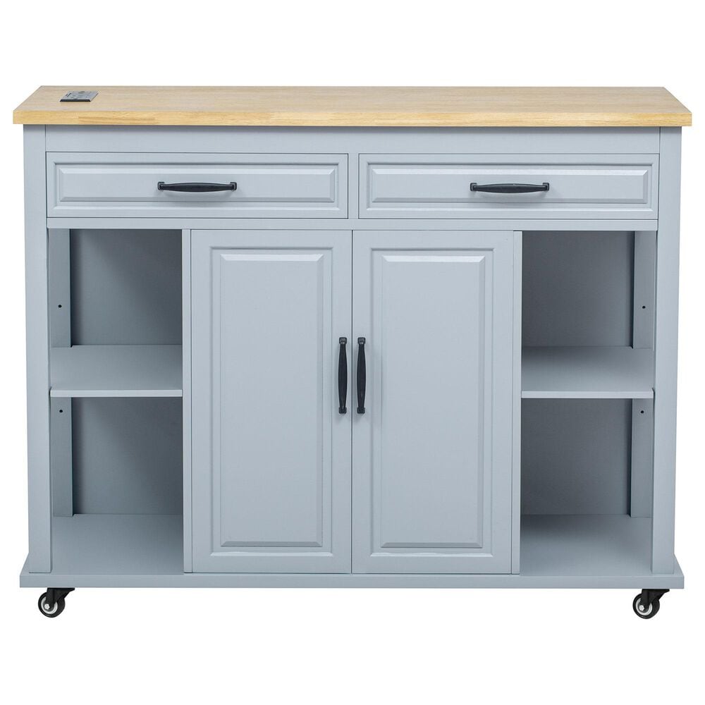 HOMLUX 47-inch Kitchen Island  in Grey Blue, , large