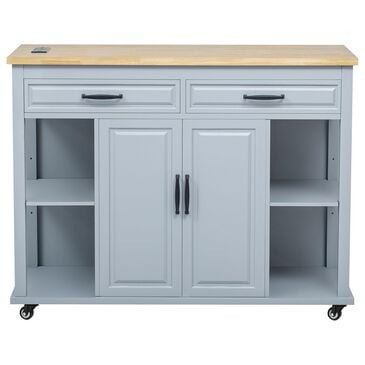 HOMLUX 47-inch Kitchen Island  in Grey Blue, , large